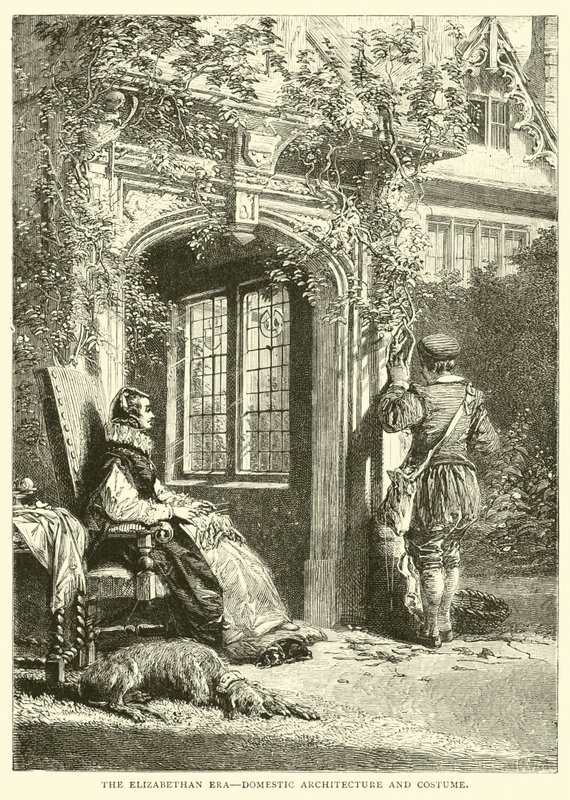 Elizabethan Era, inhemsk arkitektur och kostym av English School
