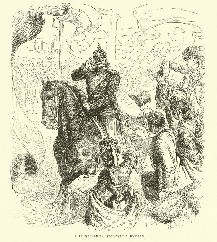Kejsaren går in i Berlin, mars 1871 av English School