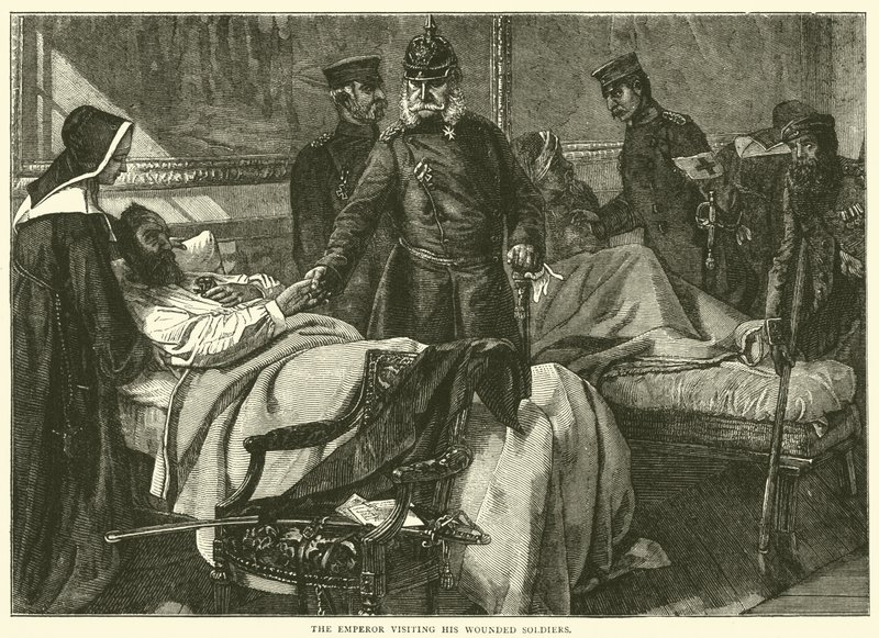 Kejsaren besökte sina skadade soldater, maj 1871 av English School