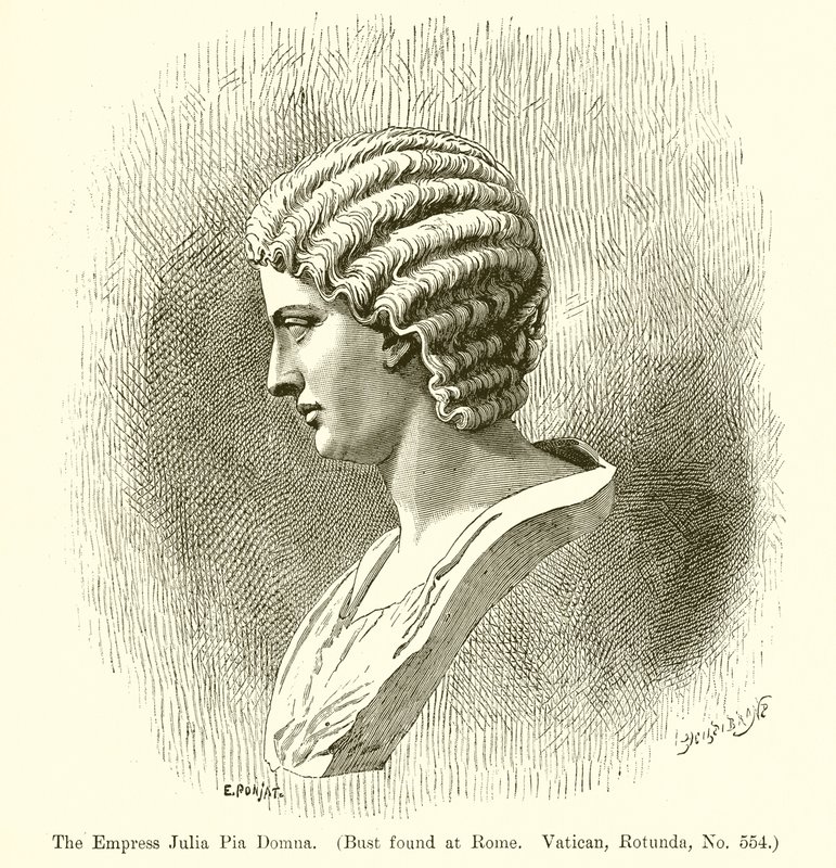 Kejsarinnan Julia Pia Domna. (Byst hittad i Rom. Vatikanen, Rotunda, nr 554) av English School