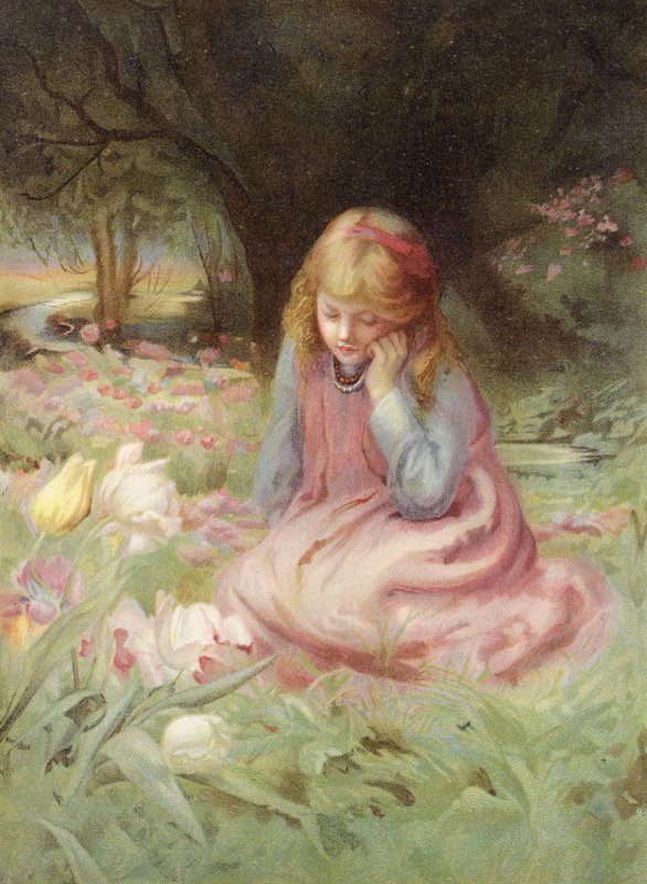 Den förtrollade trädgården (färg litho) av English School