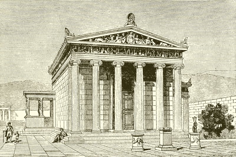 Erechtheion, ett berömt tempel i Aten till hjälten Erectheios av English School