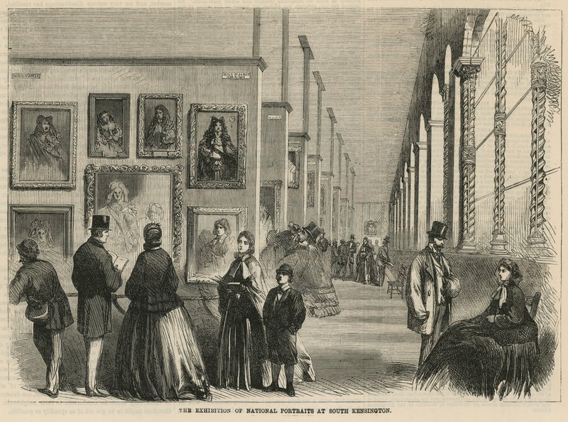 Utställningen av nationella porträtt i South Kensington av English School