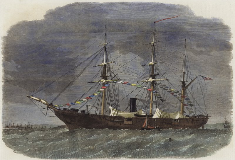 Den federala krigsslupen Tuscarora i Southampton Water av English School