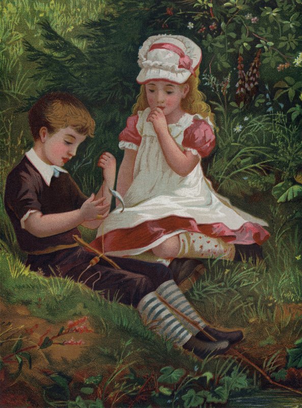 Den första fångsten (chromolitho) av English School