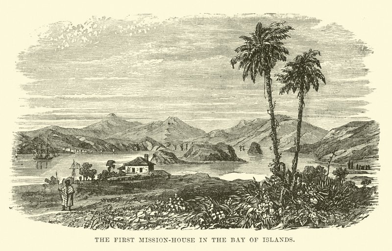 Det första missionshuset i Bay of Islands av English School