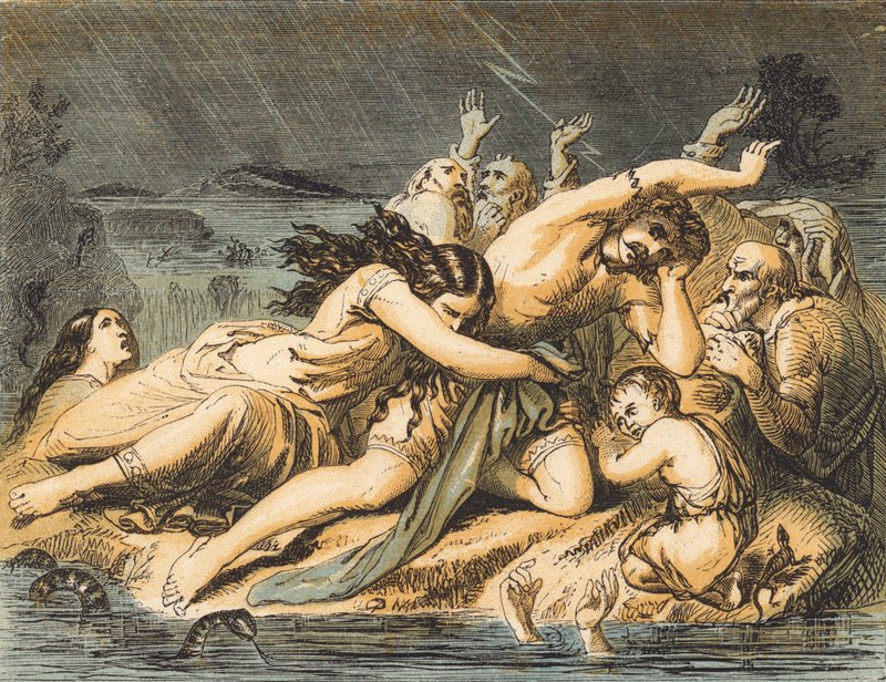 The Flood (färgad gravyr) av English School