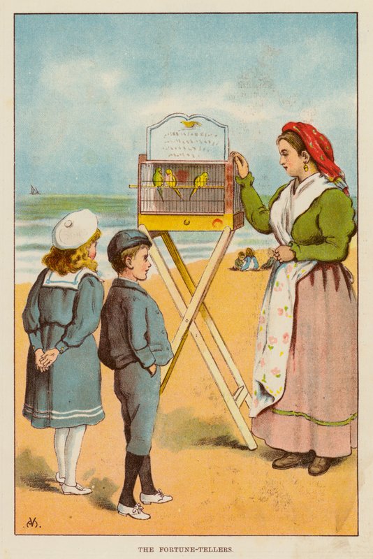 The Fortune-Tellers (färg litho) av English School