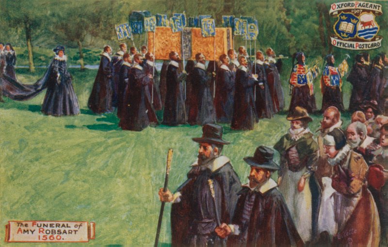 Amy Robsarts begravning, 1560 av English School