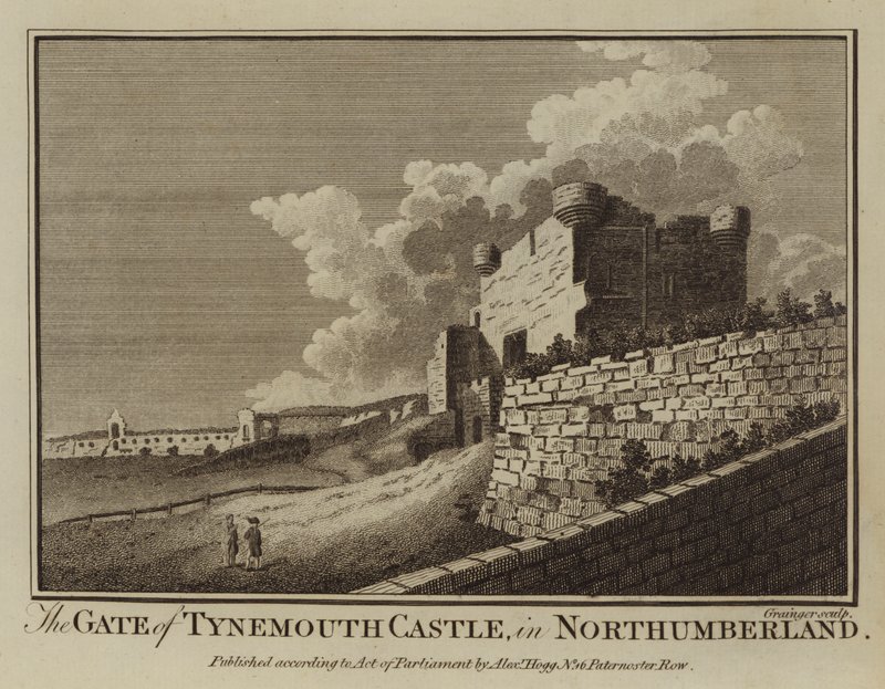 The Gate of Tynemouth Castle, i Northumberland (gravyr) av English School