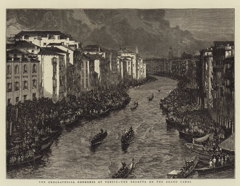 Den geografiska kongressen i Venedig, Regattan på Canal Grande (gravyr) av English School