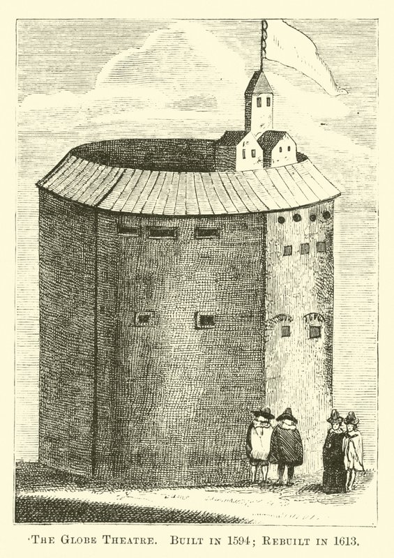 Globeteatern, byggd 1594; Ombyggd 1613 av English School