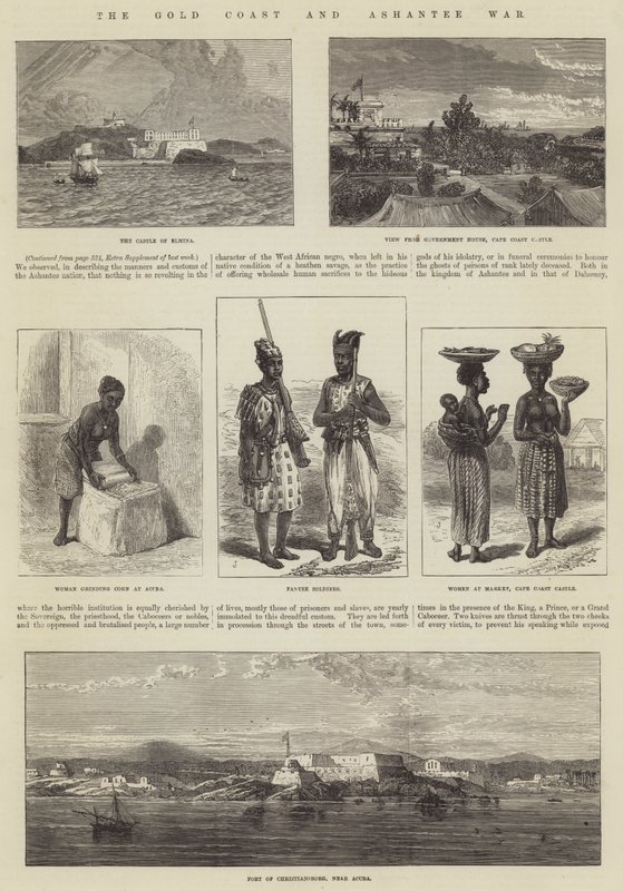 The Gold Coast and Ashantee War (gravyr) av English School