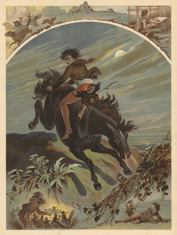 Den gode dvärgen och det elaka trollet (chromolitho) av English School