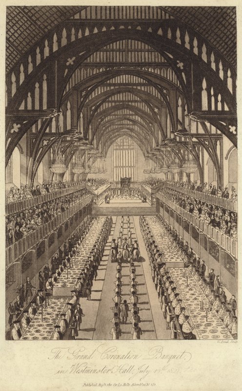 Grand Coronation Banketten i Westminster Hall av English School