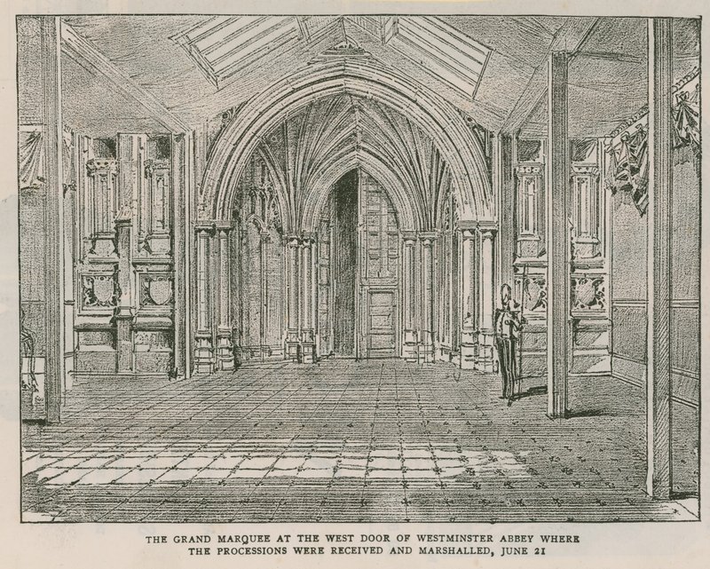 The Grand Marquee vid Westminster Abbey West Door av English School