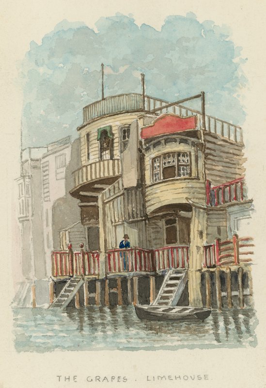 The Grapes, Limehouse, London (wc på papper) av English School