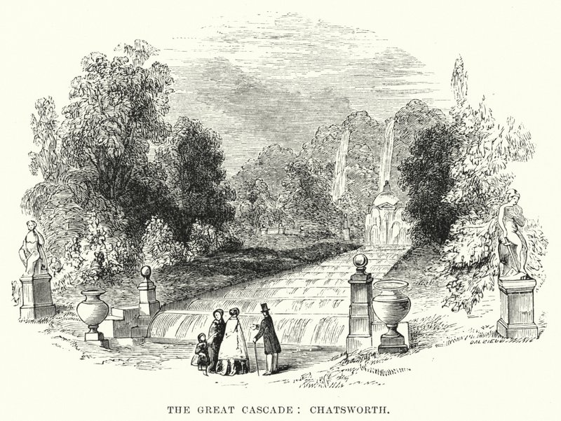 The Great Cascade, Chatsworth (gravyr) av English School
