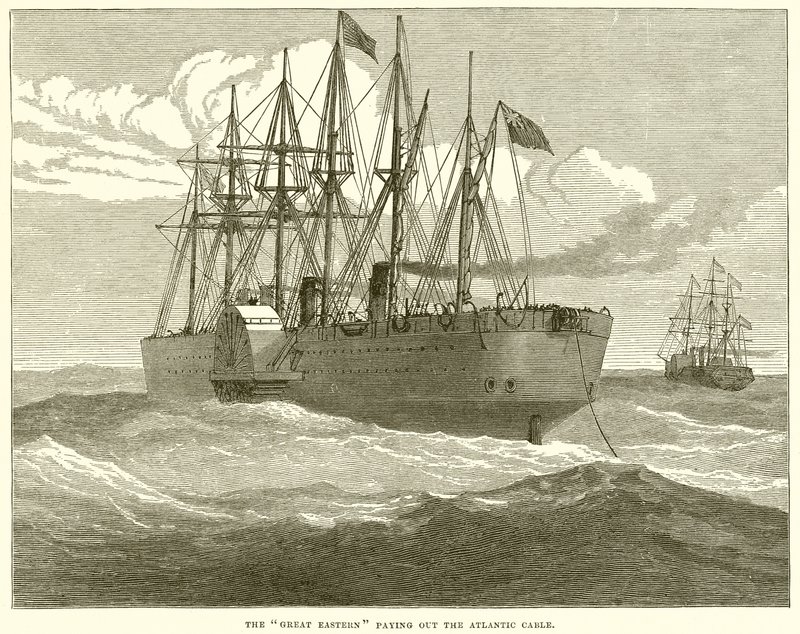 The Great Eastern betalar ut Atlantkabeln av English School