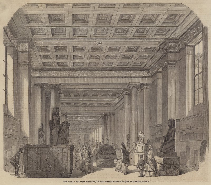 The Great Egyptian Gallery, i British Museum (gravyr) av English School
