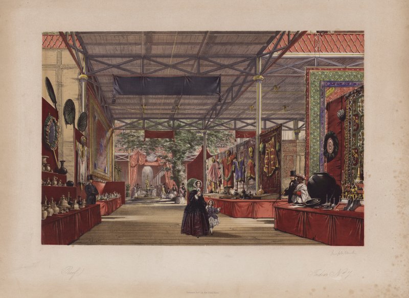 Den stora utställningen 1851, Indien nr 7 (färgad gravyr) av English School