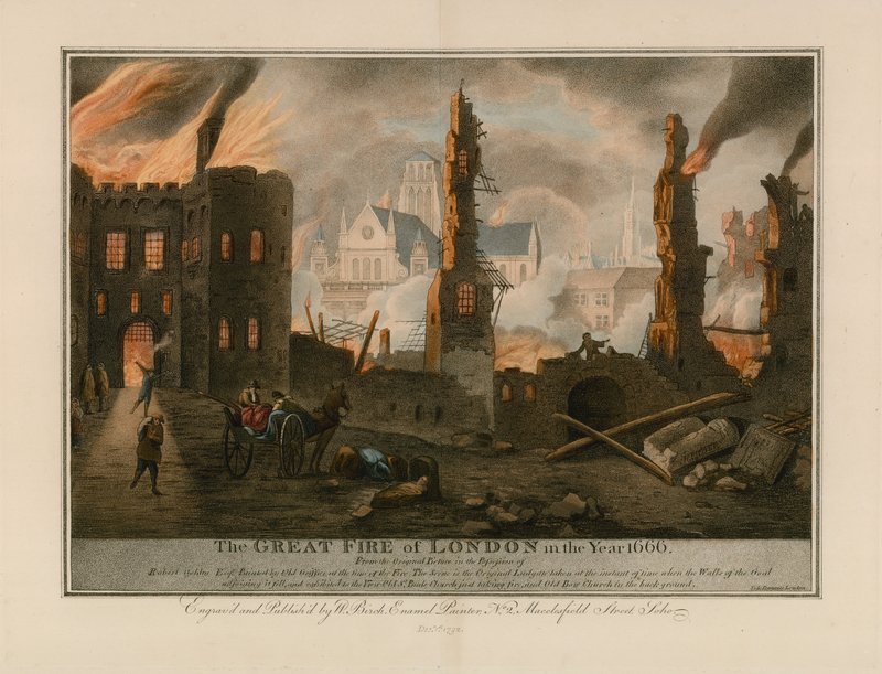 Den stora branden i London 1666 av English School