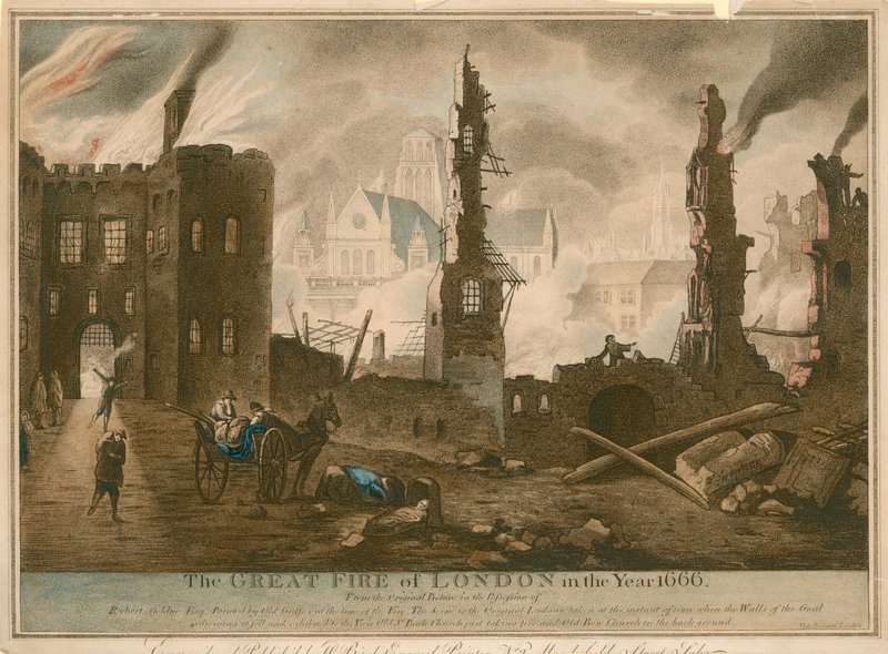 Den stora branden i London år 1666 av English School