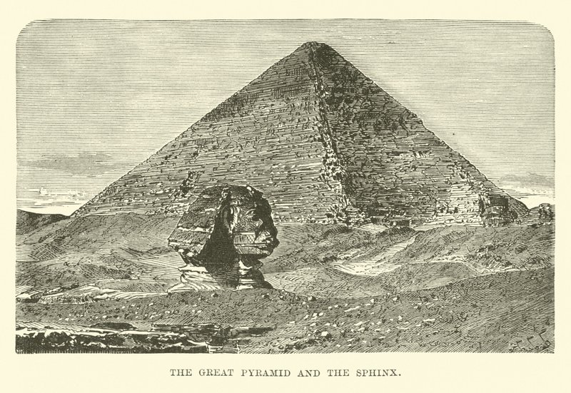 Den stora pyramiden och sfinxen av English School