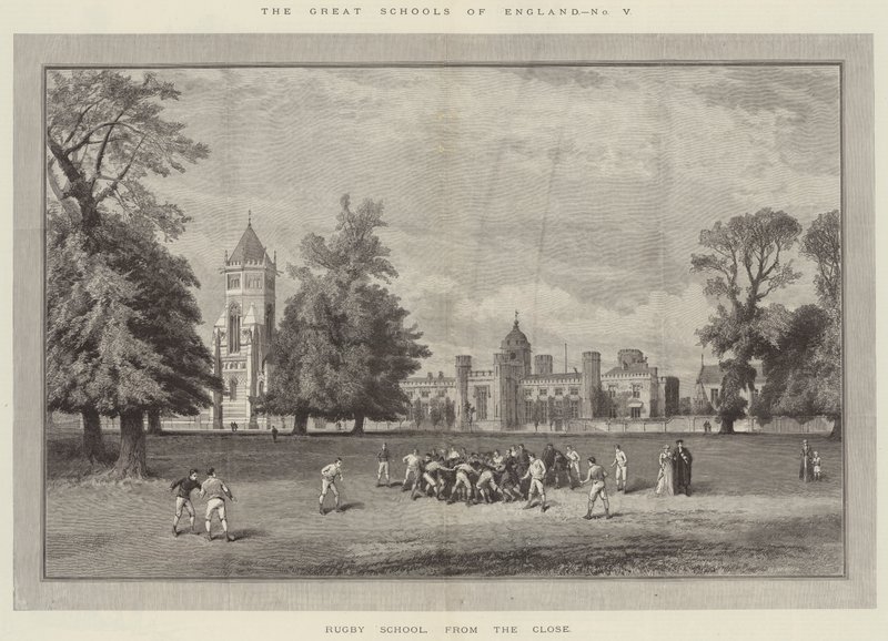 The Great Schools of England, Rugby School, from the Close (gravyr) av English School