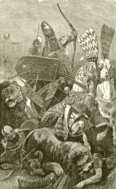 Den store Sesostris (Rameses II) i slaget vid Kadesch av English School