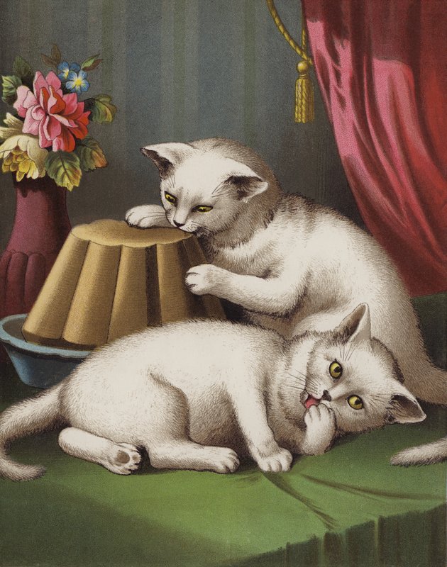 Den giriga kattungen (chromolitho) av English School