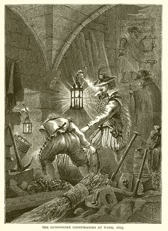 Krutkonspiratörerna i arbete, 1605 av English School