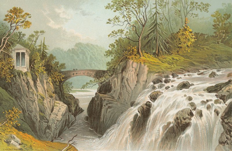 Hermitage und Falls of the Bruar - Nära Dunkeld av English School