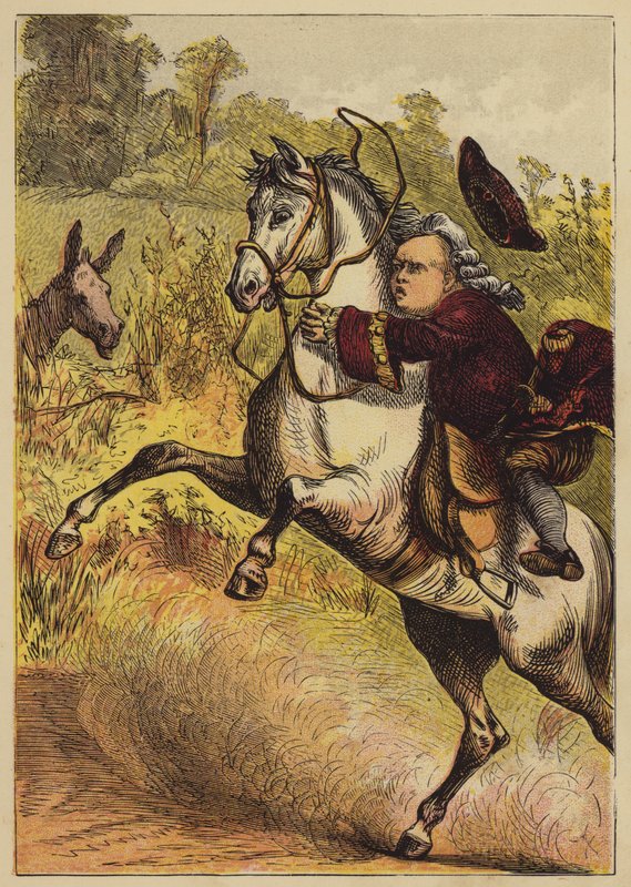 The History of John Gilpin (färgad gravyr) av English School