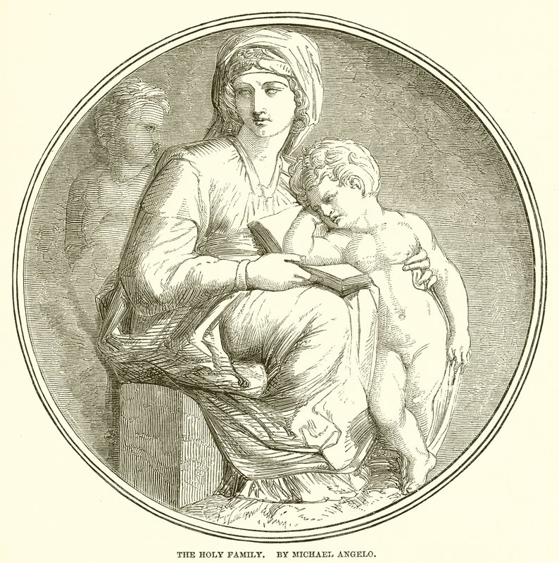 Den heliga familjen. Av Michael Angelo av English School