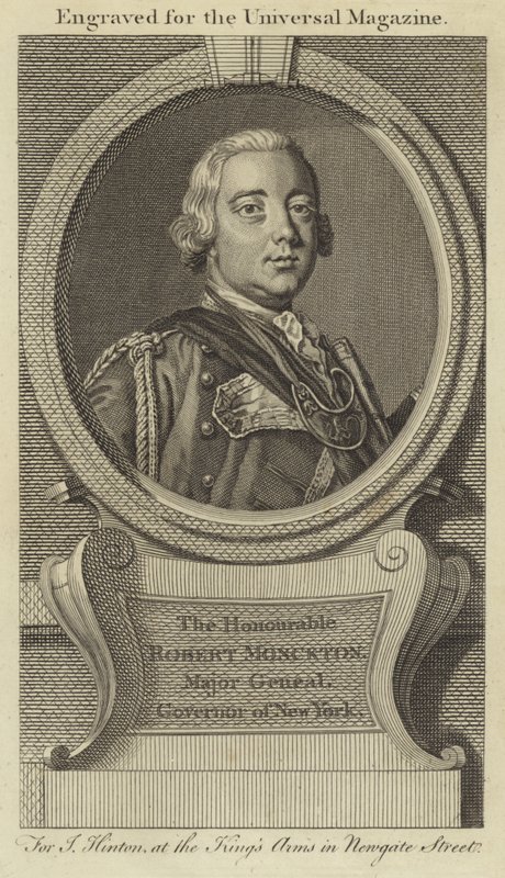 Den ärade Robert Monckton, generalmajor, guvernör i New York av English School