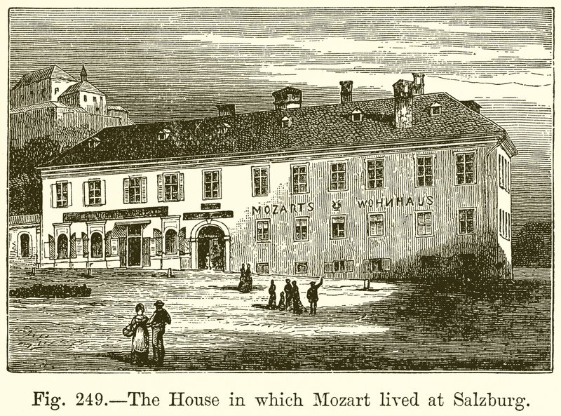 Huset där Mozart bodde i Salzburg av English School