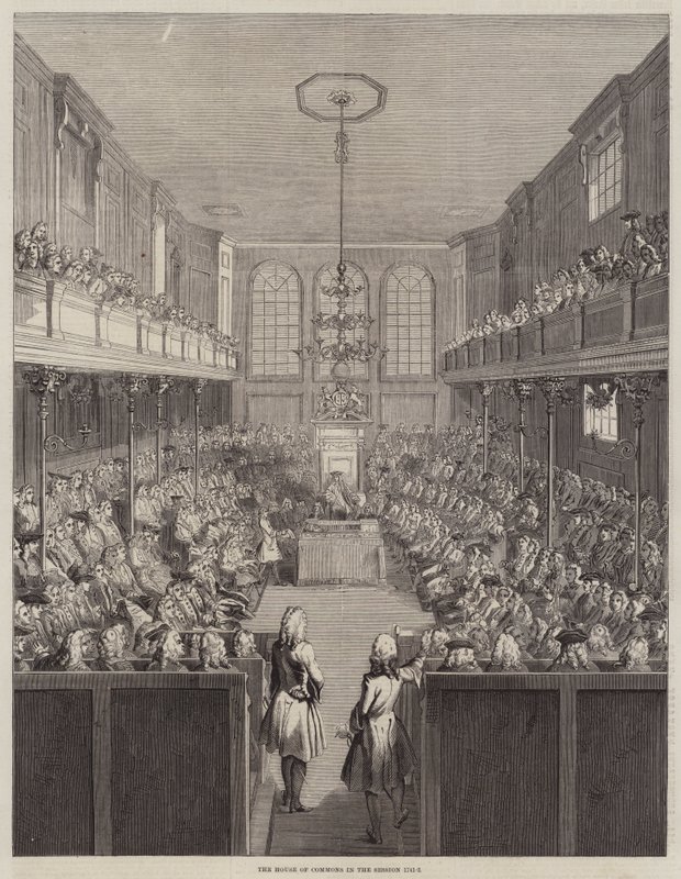 Underhuset under sessionen 1741-2 (gravyr) av English School