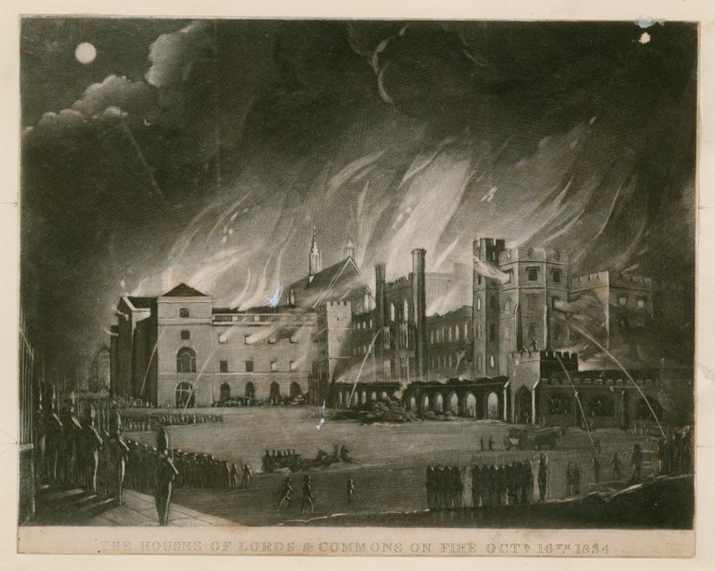 House of Lords and Commons i brand, 16 oktober 1834 av English School