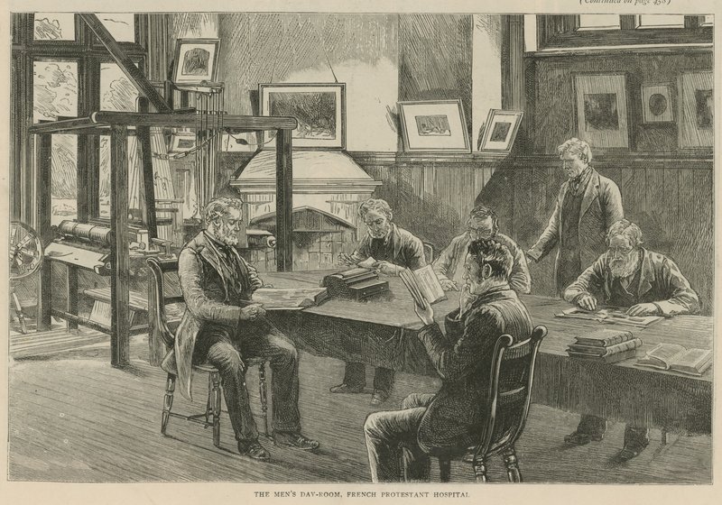 Hugenotterna i England: The mens day room, French Protestant Hospital av English School