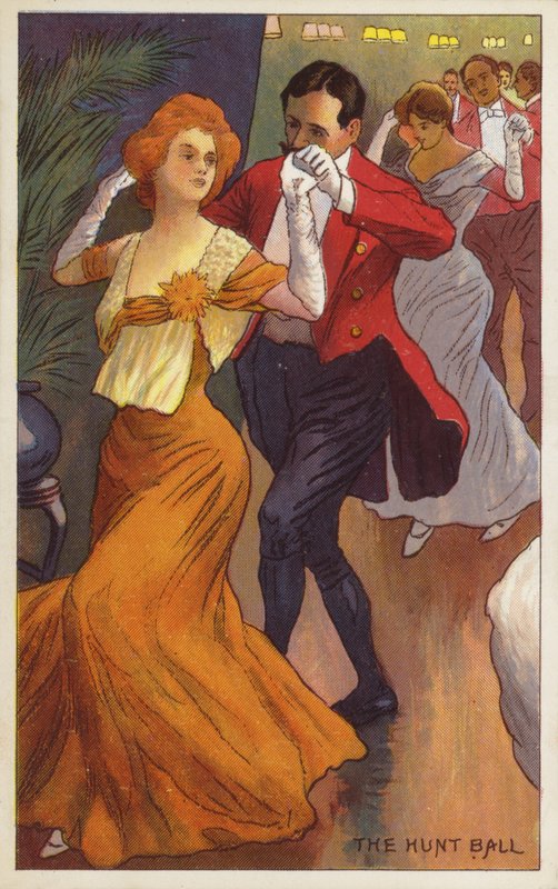 The Hunt Ball (färglitografi) av English School