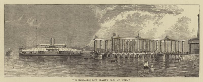 Hydraulic Lift Graving Dock i Bombay (gravyr) av English School