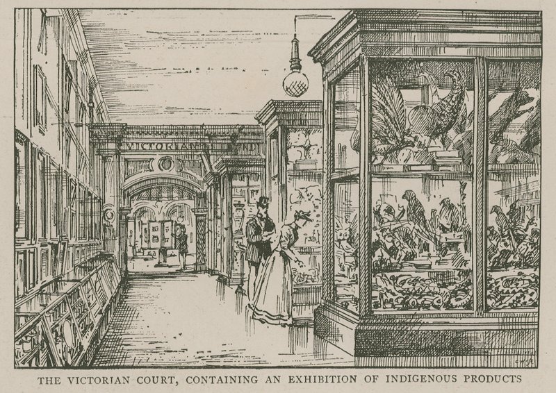 The Imperial Institute: The Victorian Court, som innehåller en utställning av inhemska produkter av English School