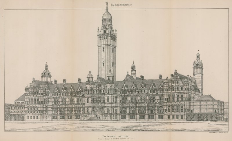 The Imperial Institute: Den accepterade designen av Thomas Edward Collcutt av English School