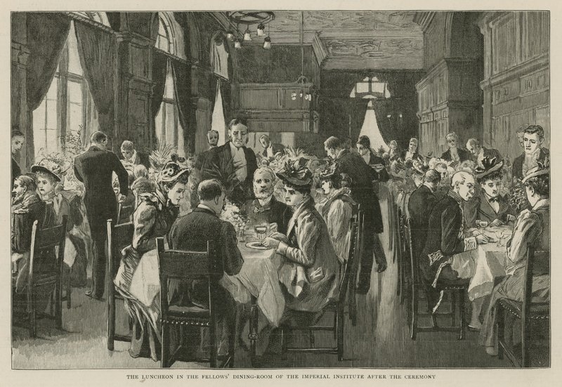 The Imperial Institute: Lunchen i Fellows-matsalen efter ceremonin av English School