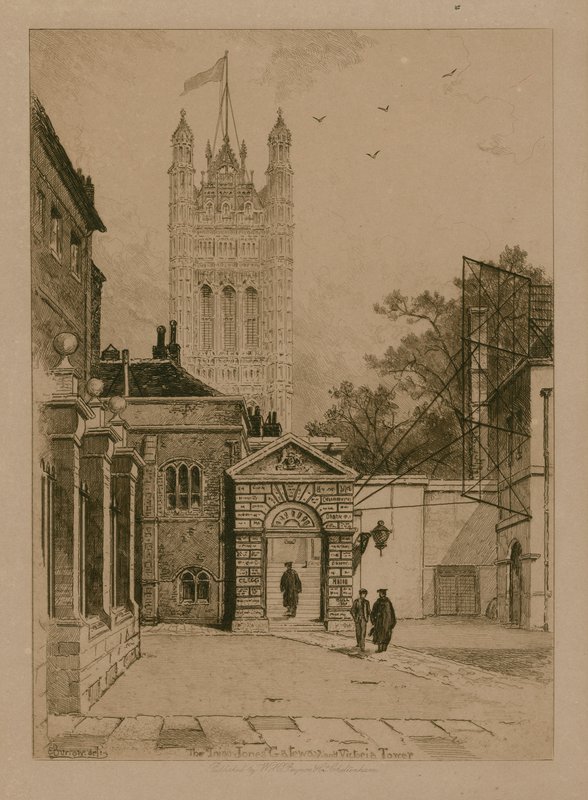 Inigo Jones Gateway och Victoria Tower på Westminster School av English School