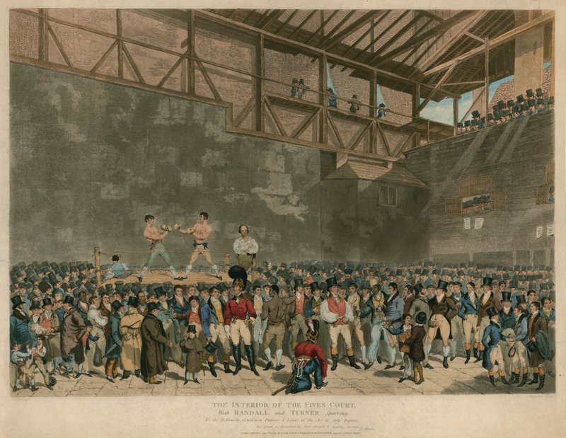 The Interior of the Fives Court, med Randal och Turner sparring av English School