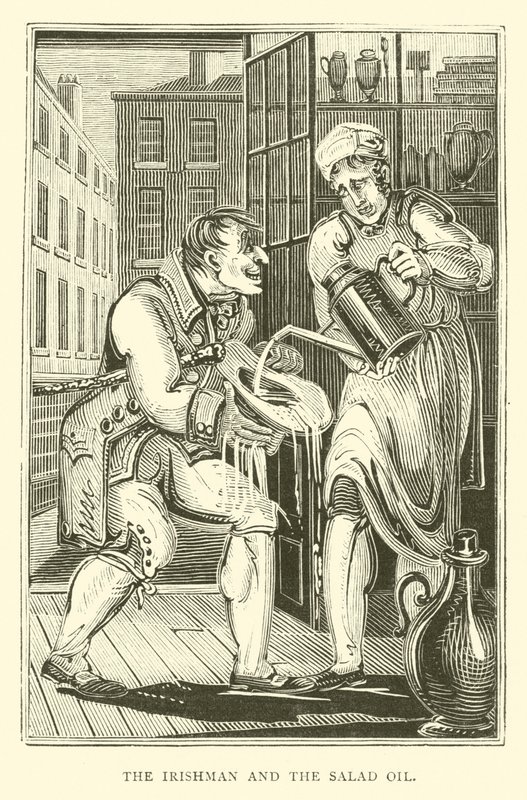 Irländaren och salladsoljan (träsnitt) av English School