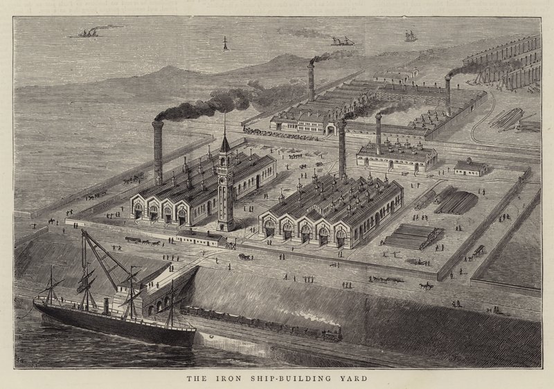 The Iron Ship-Building Yard (gravyr) av English School