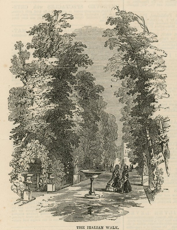 Den italienska promenaden i Vauxhall Gardens av English School